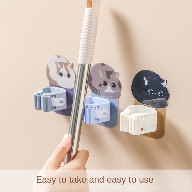 3/4PCS Mop Holder Self-adhesiv - Home Edit Bathroom Storage review and price