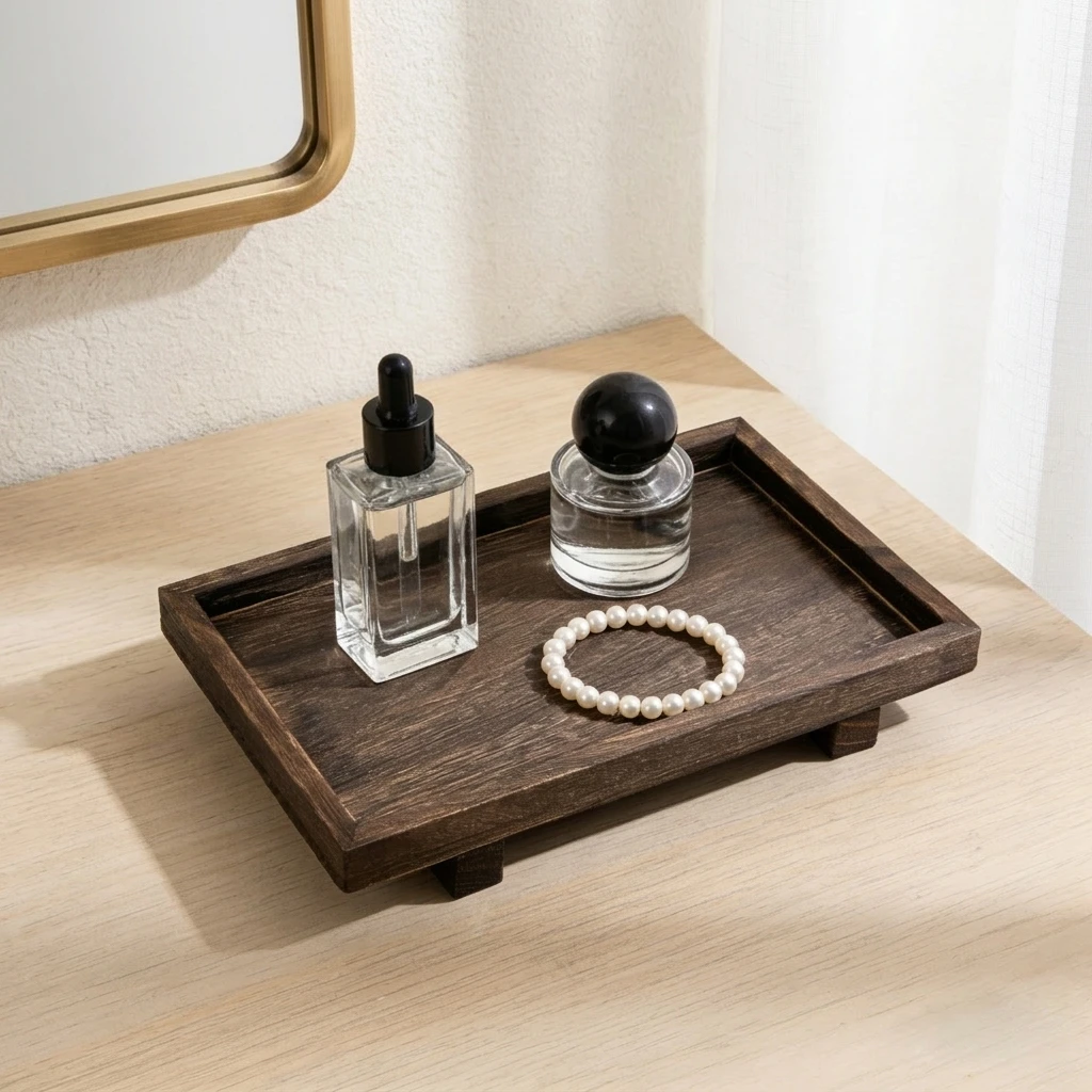 Retro Wooden Desk Storage Tray - Home Edit Bathroom Storage review and price
