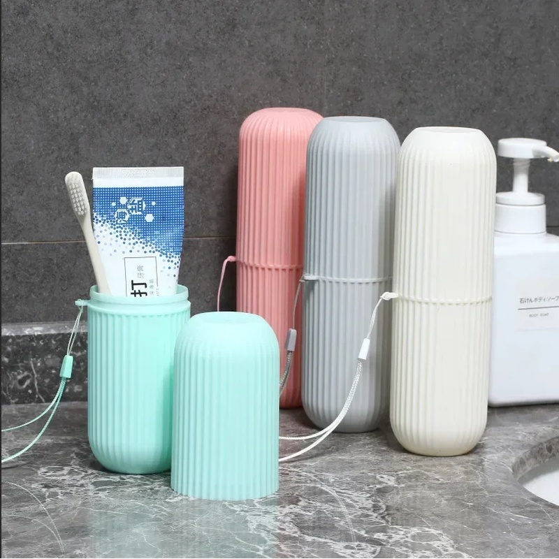 1/2pcs Portable Toothbrush Cup - Home Edit Bathroom Storage review and price